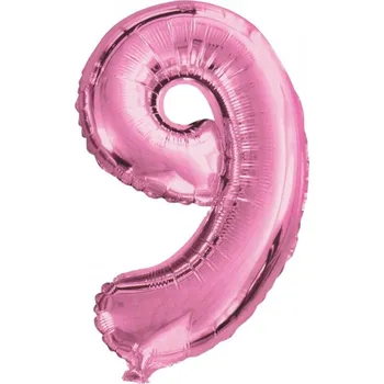 Balónek Fóliový balónek 82 cm-růžový číslo 9