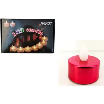 Svíčka Svíčka, LED svíčka na baterie s trvalým plamenem LESK 4x3,6 cm KORALOVÁ - 1 ks