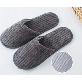 Pánské pantofle Pánské domácí pantofle pruhované univerzální velikost ŠEDÉ