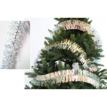 Vánoční dekorace Girlanda, vánoční řetěz 2 m, průměr 6 cm, tuhý holografický – 1 ks