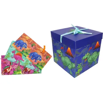 Dárková krabička Dárková krabička DINOSAURUS 22x22x22 cm MIX VZORŮ