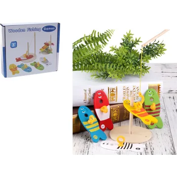 Dřevěná hračka Dřevěná vzdělávací hračka RYBKY NEW - PYRAMIDA 13,5x12x3,5 cm