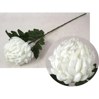 umělá květina Květina CHRYZANTEMA ANANAS výška 70 cm (hlava 13x12 cm) BÍLÁ