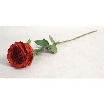 umělá květina Květina RŮŽE sušená výška 64 cm (květina 9x5 cm) ČERVENÁ