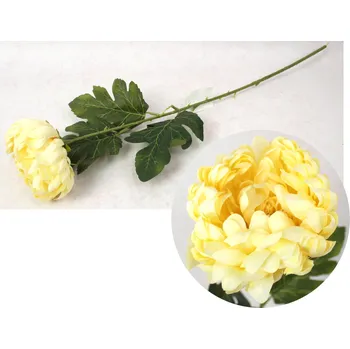 umělá květina Květina CHRYZANTEMA výška 65 cm (hlava 12x5,5 cm) BROSKVOVÁ