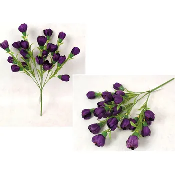 umělá květina Kytice KROKUS výška 48 cm, 7 stonků (21 květů 5x4 cm) FIALOVÁ