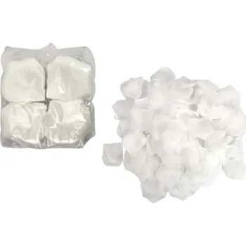 Dekorativní růžové lístky 5,5 x 5 cm (cca 120 ks) BÍLÉ