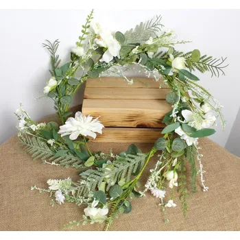 Věnec Věnec květiny ECRU 50 cm