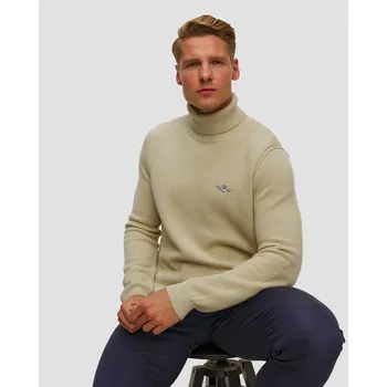 Pánský svetr Vlněný Pánský Rolák Aeronautica Militare V Béžovém Barevném Odstínu 252ma1583ul00903-73104