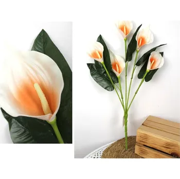 umělá květina Květinový aranžmá KALIA z pěnové hmoty, výška 61 cm (5 květů 13x7 cm) ORANŽOVÁ