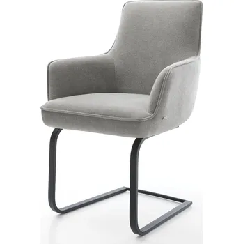 Jídelní židle DELIFE Jídelní židle Heira-Flex s područkami strukturovaná látka Měkký šedá jídelní židle plochá černá taštičkové pružiny