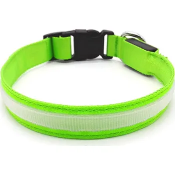 Obojek pro psa Svítící LED obojek BENTECH DC3100 (M) zelený