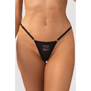 Dámské erotické kalhotky Obsessive Černé tango kalhotky s nápisem Violami Sexy černá S/M
