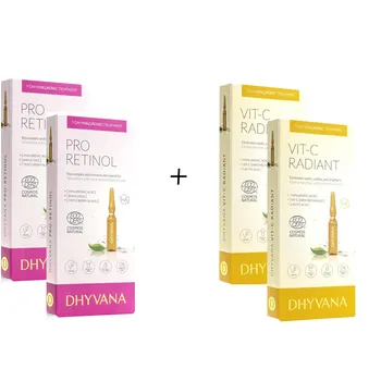 Kosmetická sada DHYVANA set přírodních pleťových sér pro sjednocenou a rozjasněnou pleť 28x2 ml