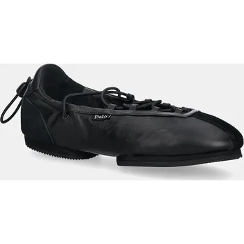 Dámská obuv Kožené baleríny Polo Ralph Lauren Ballerina Lace Up 804P08221001 černá 99X, EUR 36