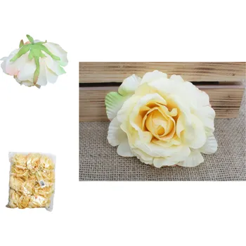 umělá květina Květinová hlava RŮŽE 13x6 cm BROSKVOVÁ - 1 ks