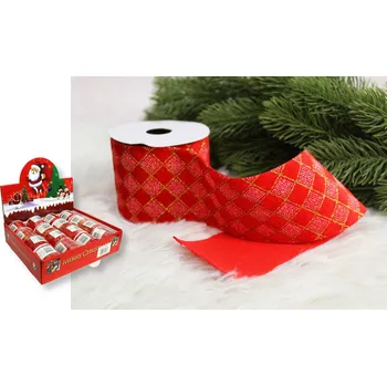 Stuha Dekorativní stuha z velurové látky se zlatým vzorem 270 x 6 cm – 1 ks