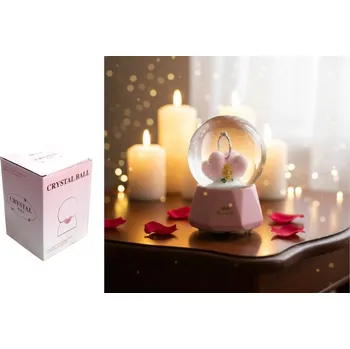 hrací skříňka Sněhová koule, hrací skříňka s melodií PRSTEN srdce 15x10 cm MIX BAREV