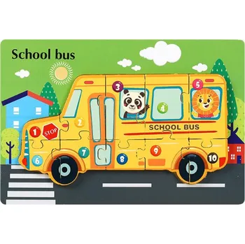 Puzzle Dřevěné puzzle AUTOBUS 22x15 cm