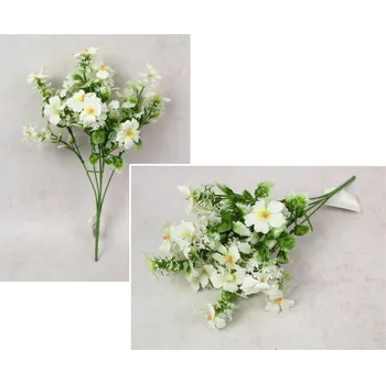 umělá květina Kytice AZAILA výška 33 cm, 5 stonků (květ 4x1 cm) BÍLÁ