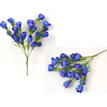 umělá květina Kytice KROKUS výška 48 cm, 7 stonků (21 květů 5x4 cm) MODRÁ