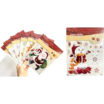 Vánoční dekorace Nálepky VÁNOČNÍ puffy cca 16 cm na blistru 21,5 x 16,5 cm – 1 ks