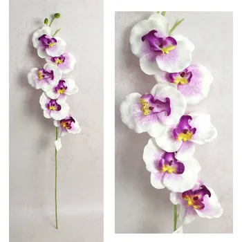 umělá květina Květina STORCZYK výška 75 cm (6 květů 10 cm) BÍLO-FIALOVÁ