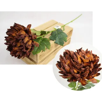 umělá květina Květina CHRYZANTEMA výška 63 cm (květina 15x7 cm) - TMAVĚ ČERVENÁ #C