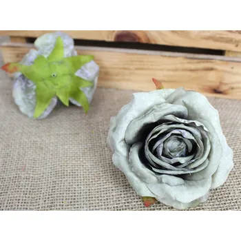 umělá květina Květina RŮŽE sušená skvrnitá 10x6,5 cm ZELENÁ