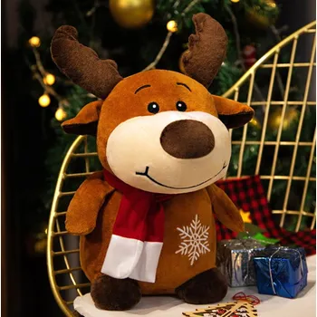 plyšák Maskotka RENIFER se šálou 35 cm
