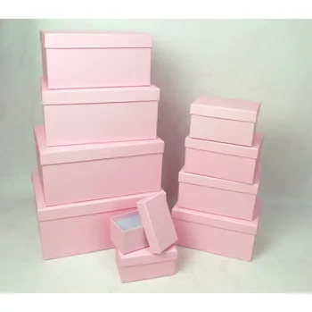 Dárková krabice, kartonová RŮŽOVÁ, sada 10 ks