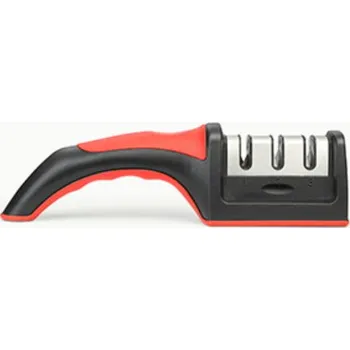 Tříhlavý brousek na nože červeno-černý 21,5x6x5 cm v fólii