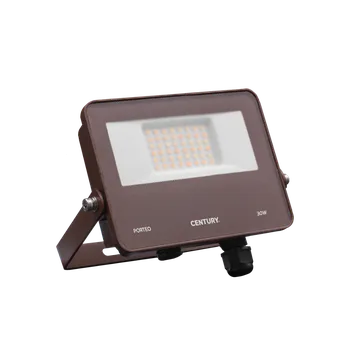CENTURY PORTEO CCT LED reflektor 30W 3000/4000/6500K 3000lm IP65 hnědý s připojením přímo do svítidla