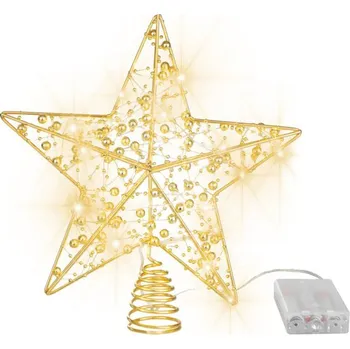 Vánoce LED HVĚZDA MAGICHOME VÁNOCE, 10 LED teplá bílá, 25 cm, 2xAA, časovač