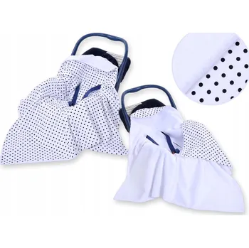 Zavinovačka Oboustranná deka do autosedačky - Černé puntíky na