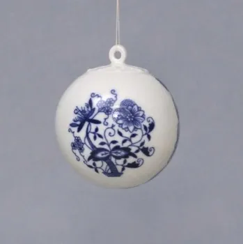 Vánoční dekorace Cibulák Vánoční koulička 5,8 cm originální cibulákový porcelán Dubí, cibulový vzor
