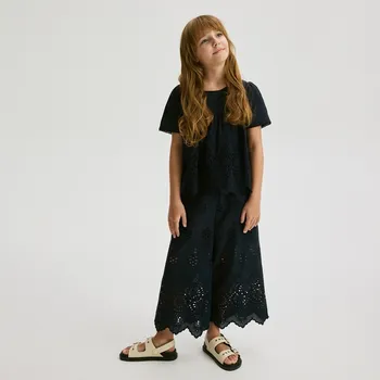 Dívčí kalhoty Reserved - Dvouvrstvé kalhoty - ocelově modrá - 790DR-95X - 790DR-95X-116