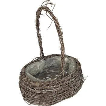 Nákupní košík Košík proutěný "hnízdo" 23x14x12/31 cm na osázení s igelitem