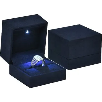 Dárková krabička B-TOP Modrá svítící krabička na prsten – luxusní dárkové balení