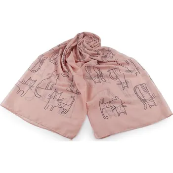 Dámské spodní prádlo Šátek / šála kočky v pudrové barvě 70x180 cm