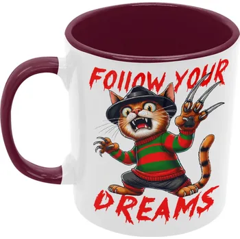 Hrnek-Catmare - bílý/vínový