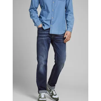 Pánská móda Jack & Jones Pánské Tmavě modré slim fit džíny Jack & Jones Clark Modrá 31/32 (2705581)