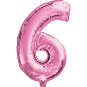 Balónek Fóliový balónek 82 cm-růžový číslo 6