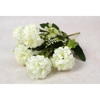 umělá květina Kytice, kytice CHRYSANTHEMUM výška 30 cm, 5 stonků (5 květů 5x3 cm) BÍLÁ