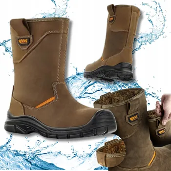 Pracovní obuv Zateplené kožené boty Pánské pracovní kozačky VM EDINBURGH S3 vel.