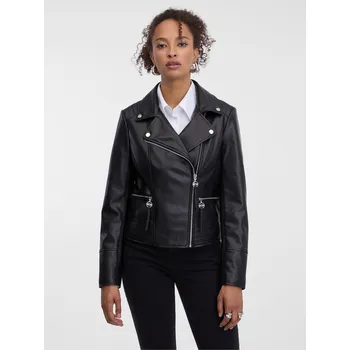 Dámská casual bunda Černá dámská koženková bunda ORSAY Orsay černá | bílá 3500122