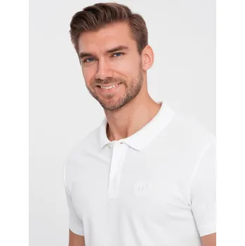 Pánská košile Pánská polokošile z piké úpletu - bílá V4 S1374 - XXL