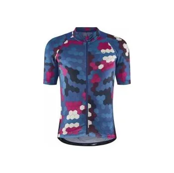 Cyklistické oblečení CRAFT ADV Endur Graphic M tmavě modrá s růžovou 1910521-007371 S; Modrá dres + DÁREK DLE VÝBĚRU!