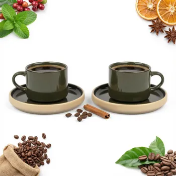 Sokomedica Šálek SZTOS ZELENO-OLIVOVÁ kamenina 200 ml 2 ks