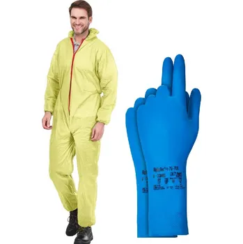 Sada kostým + rukavice kombinéza kostým Breaking Bad žlutý XL